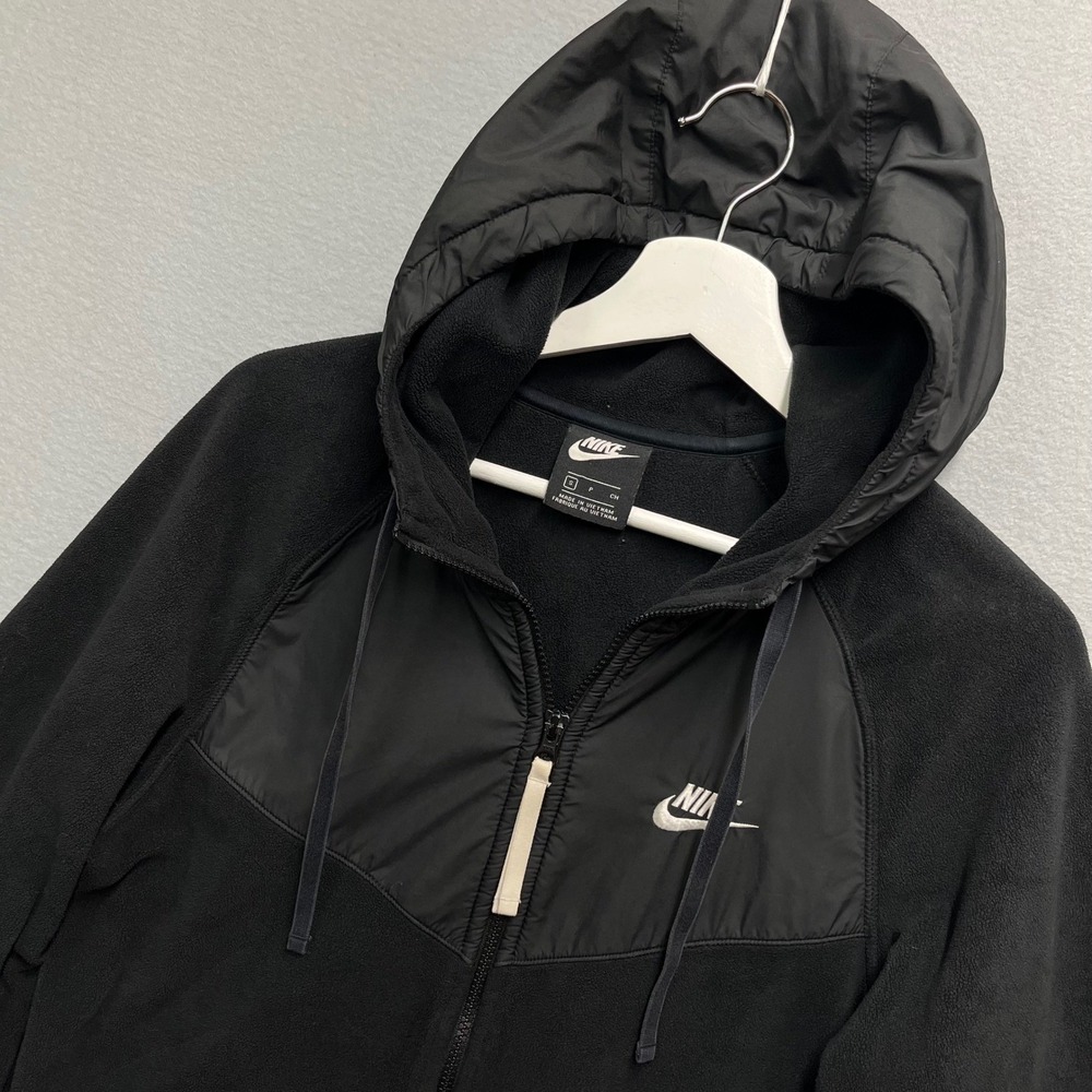 Nike NSW Core Winter Polar Fleece Hoodie Mens S Black 929114-010 20x27 EUC